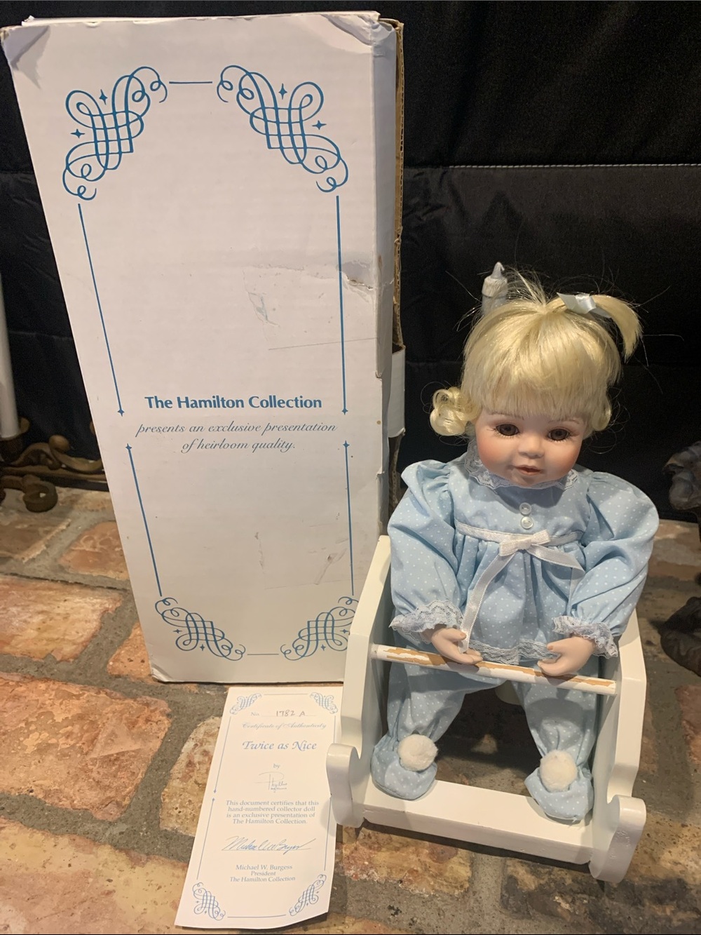 Hamilton Collection Porcelain Musical Rocking Chair Ark